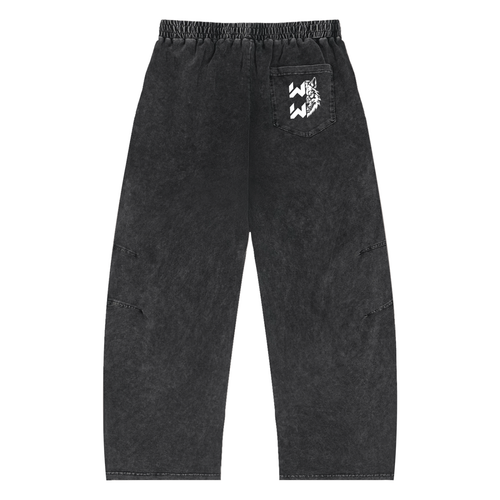 Snow Wash Drawstring Cotton Pants