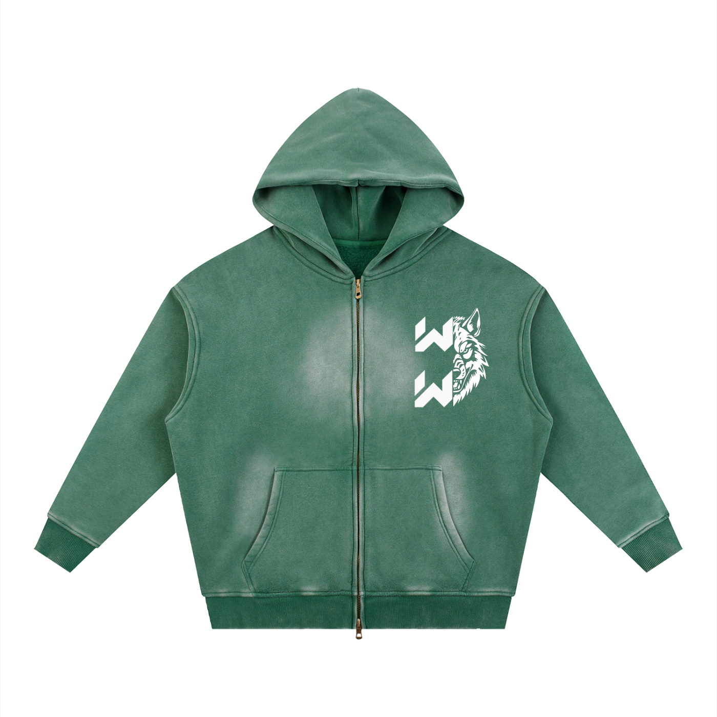 Sunfade Two-way Zipper Boxy Fleece Hoodie
