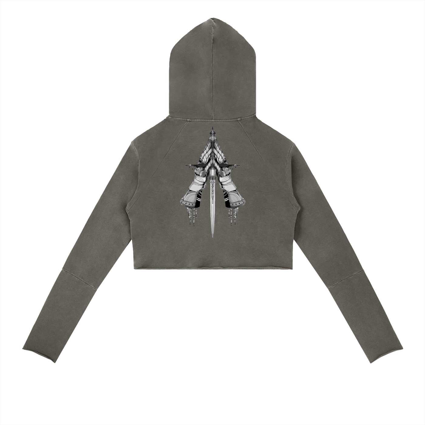 Vintage Washed Raw Edge Hoodie