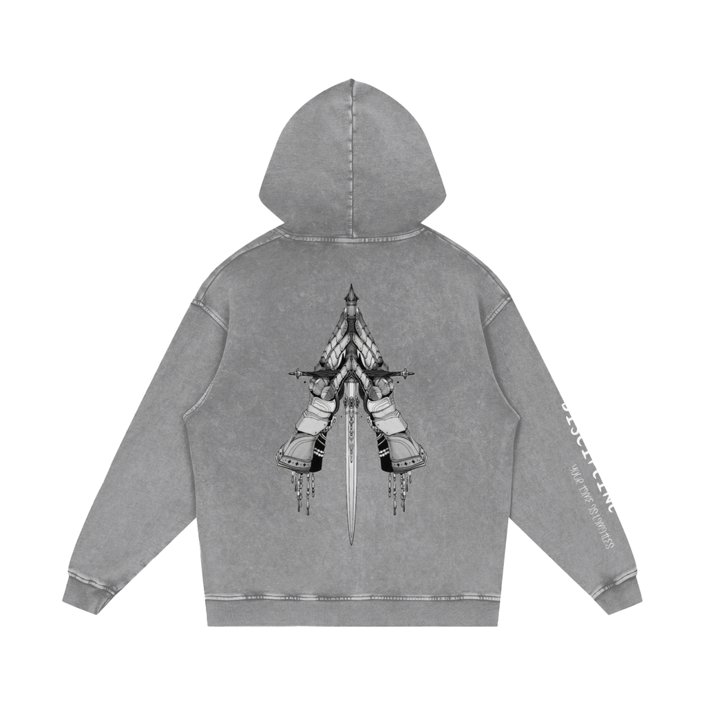 Snow Washed Loose Cotton Hoodie