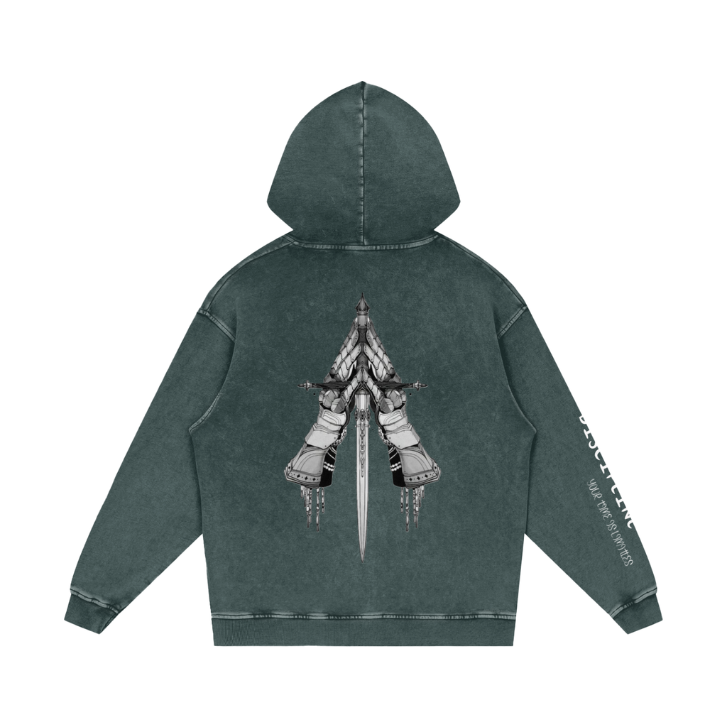 Snow Washed Loose Cotton Hoodie