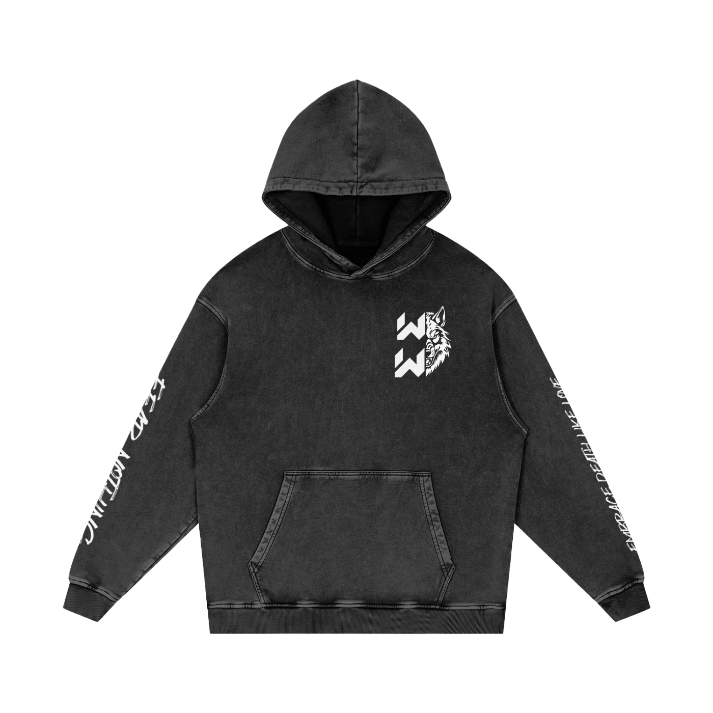 Snow Washed Loose Cotton Hoodie