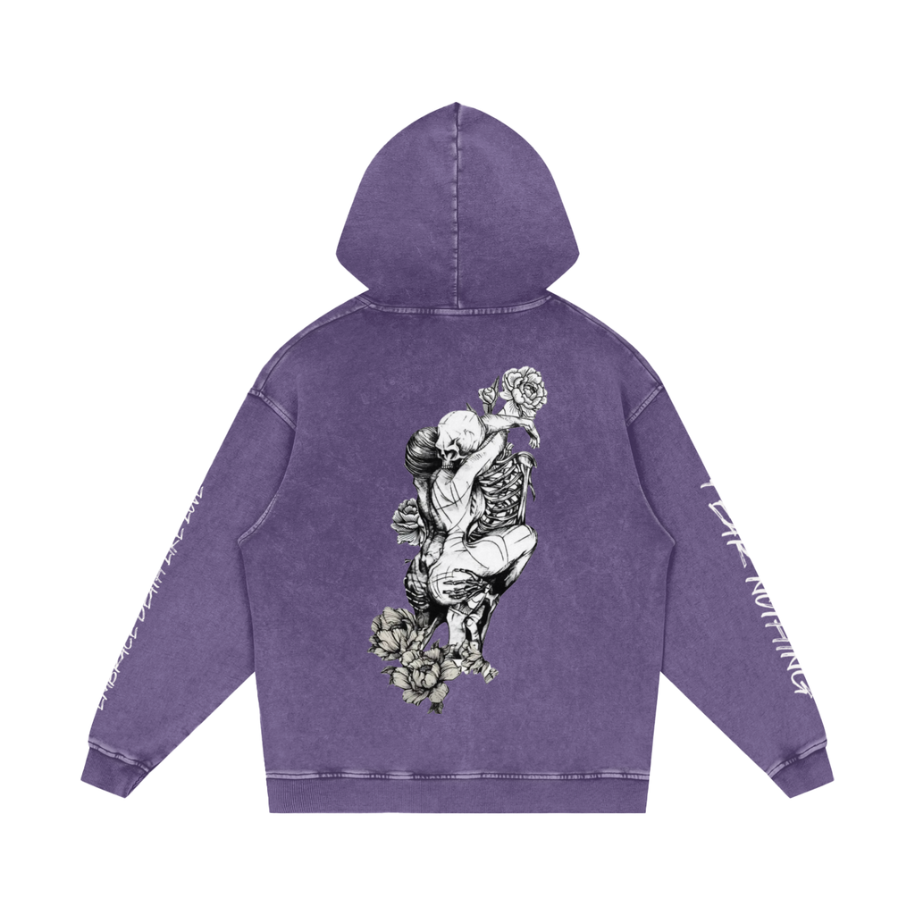 Snow Washed Loose Cotton Hoodie