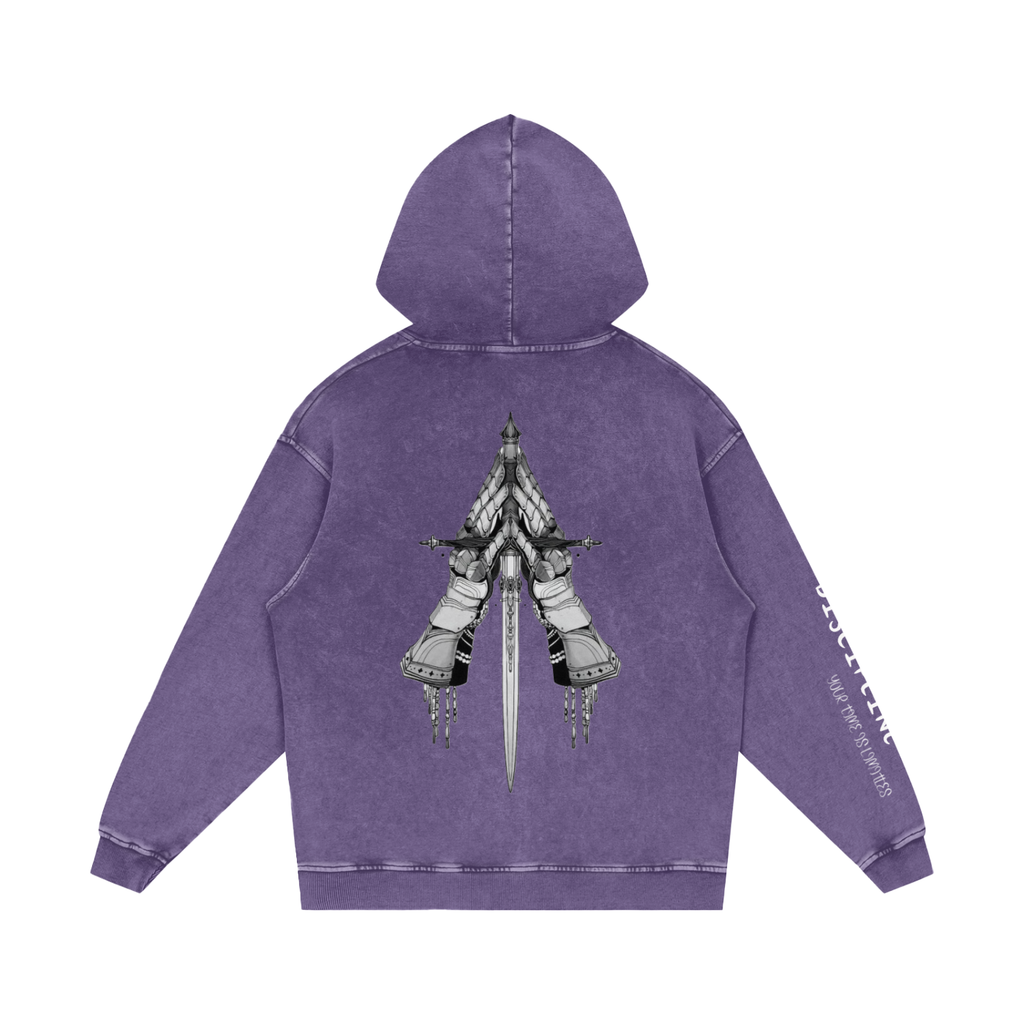 Snow Washed Loose Cotton Hoodie