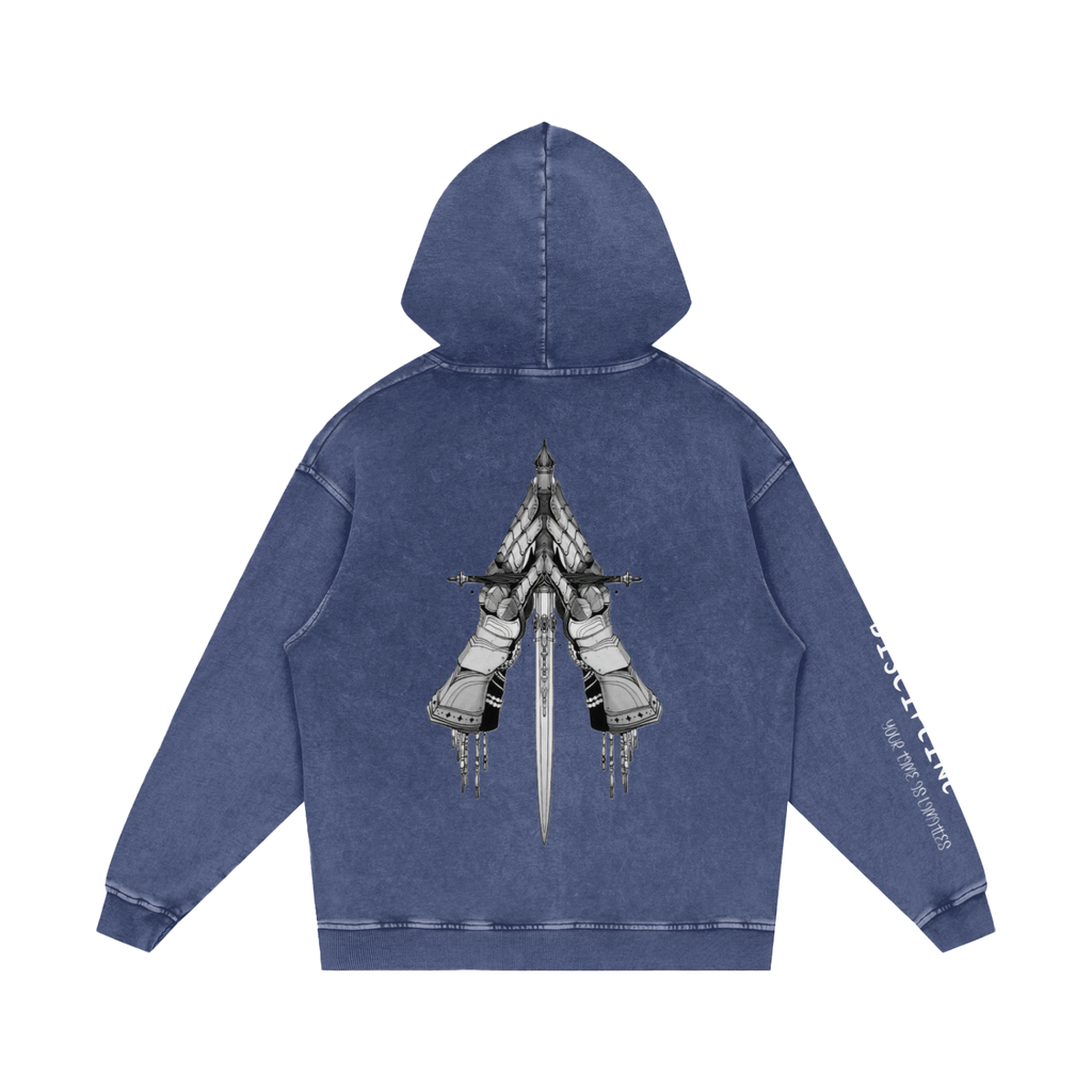 Snow Washed Loose Cotton Hoodie