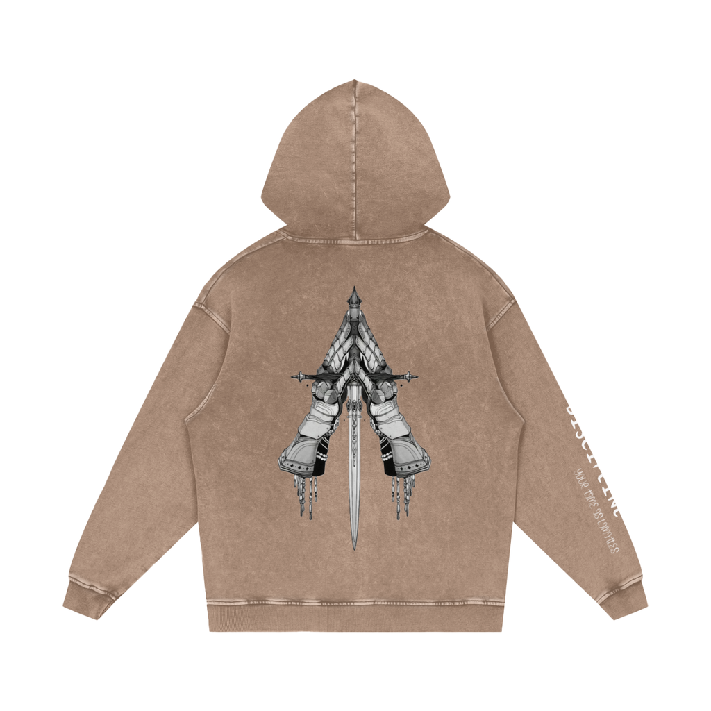 Snow Washed Loose Cotton Hoodie