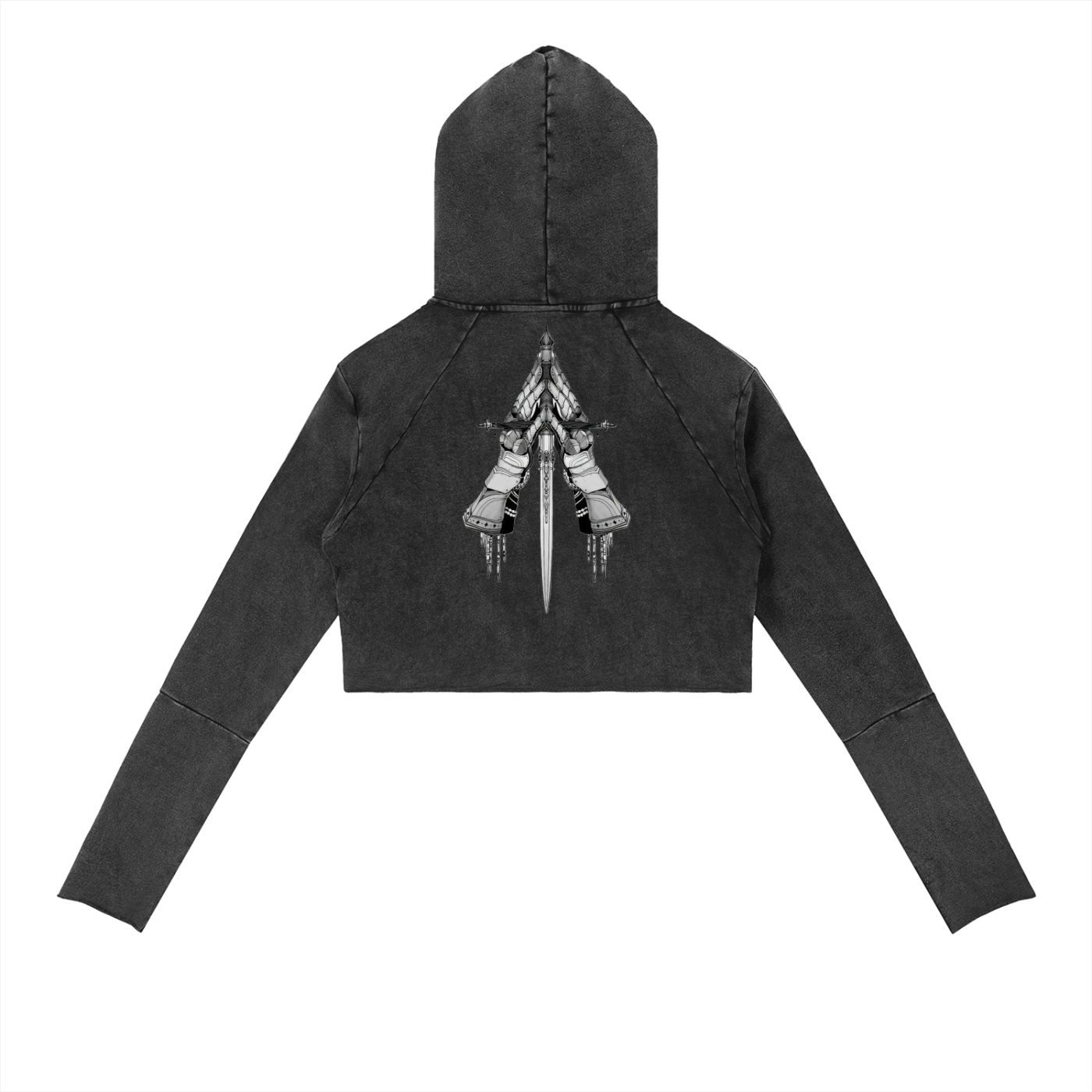 Vintage Washed Raw Edge Hoodie