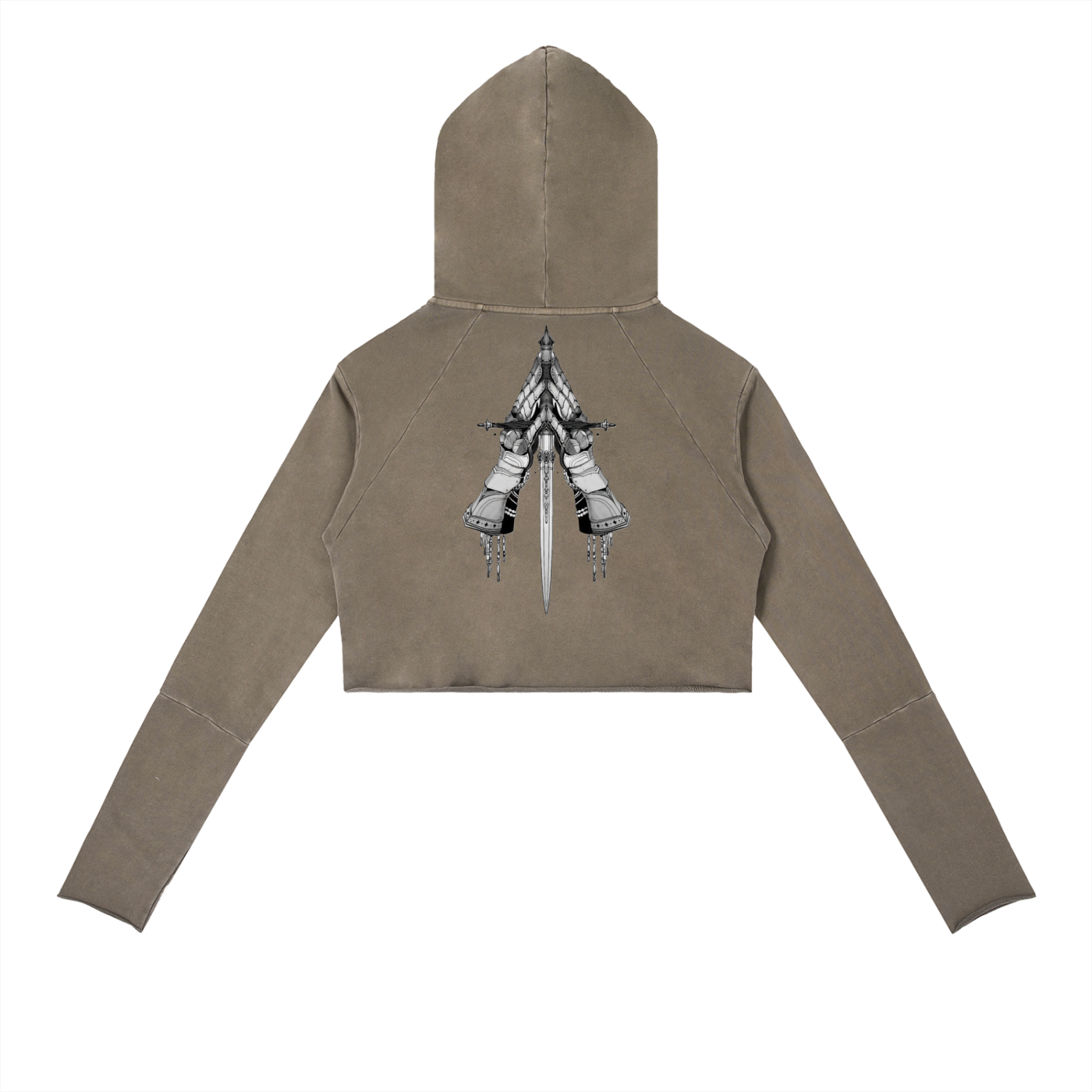 Vintage Washed Raw Edge Hoodie