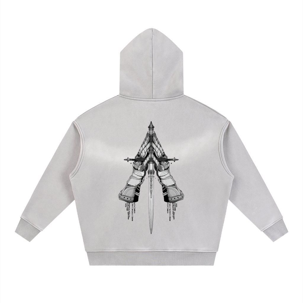 Sunfade Two-way Zipper Boxy Fleece Hoodie