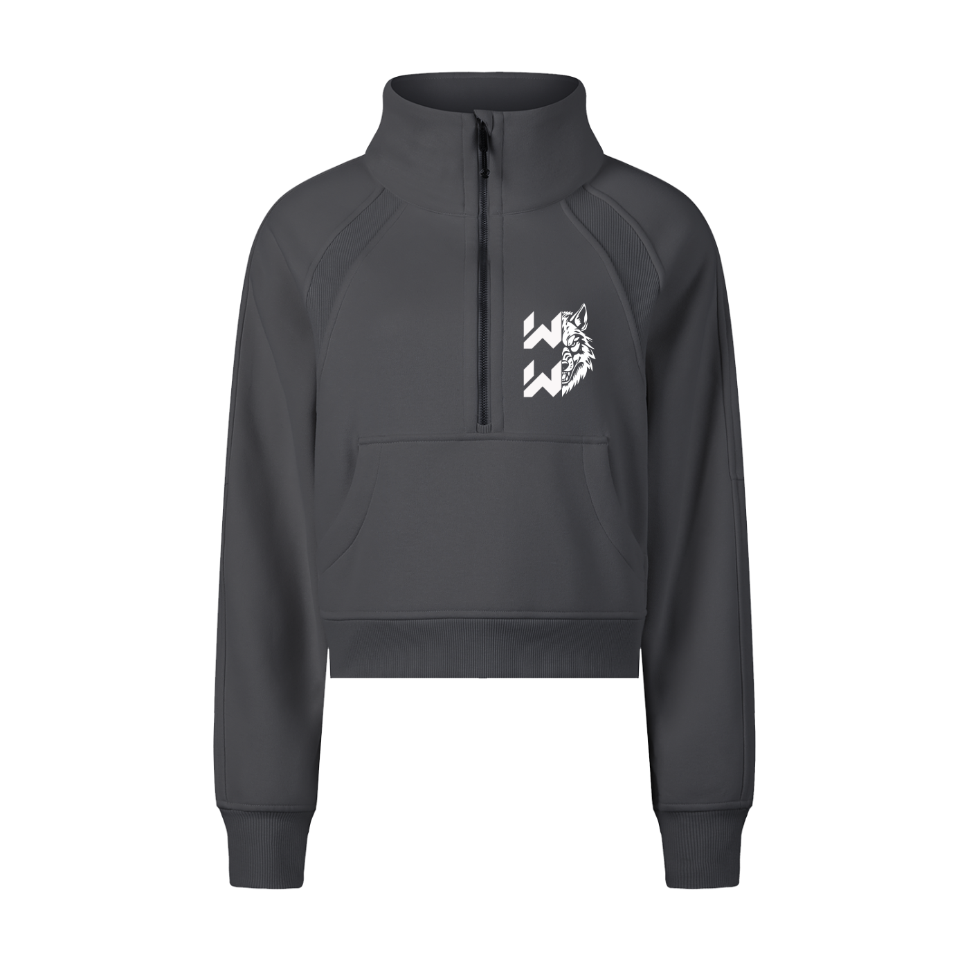 Cropped Half-Zip Sweatshirt