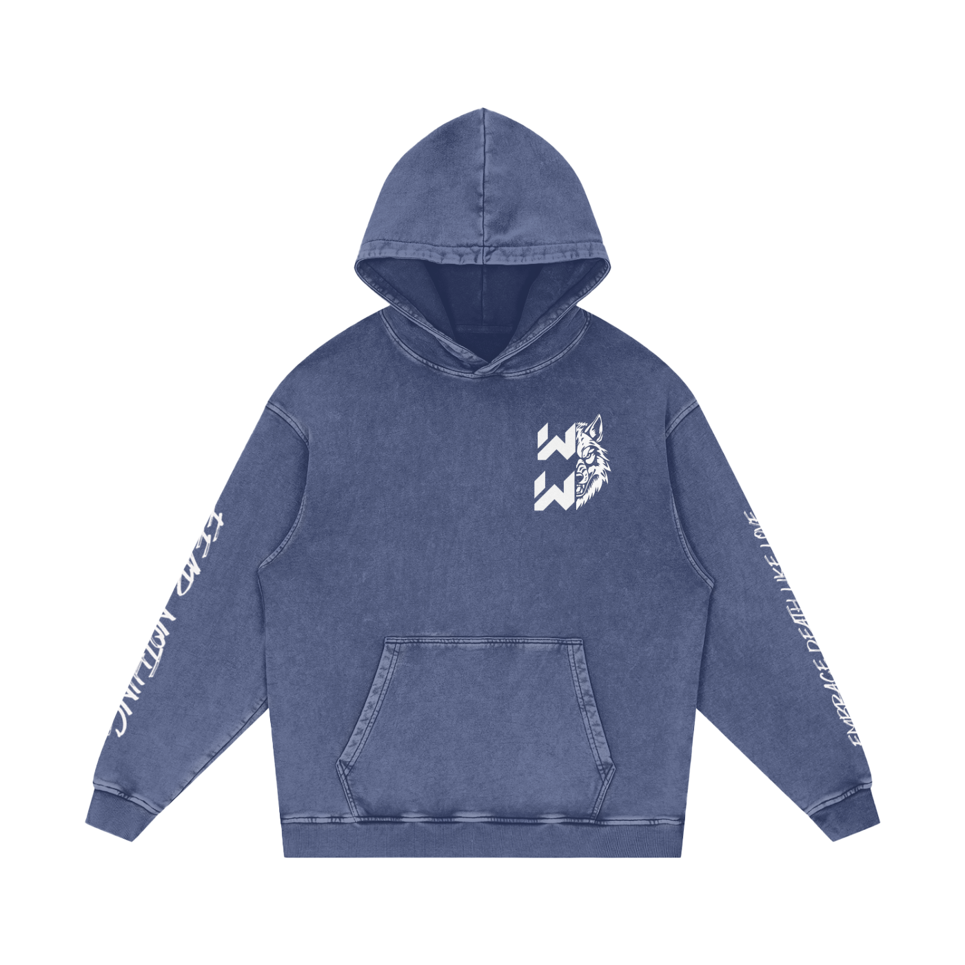 Snow Washed Loose Cotton Hoodie