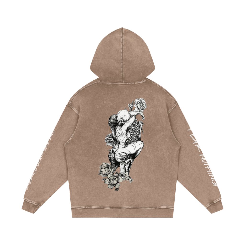 Snow Washed Loose Cotton Hoodie