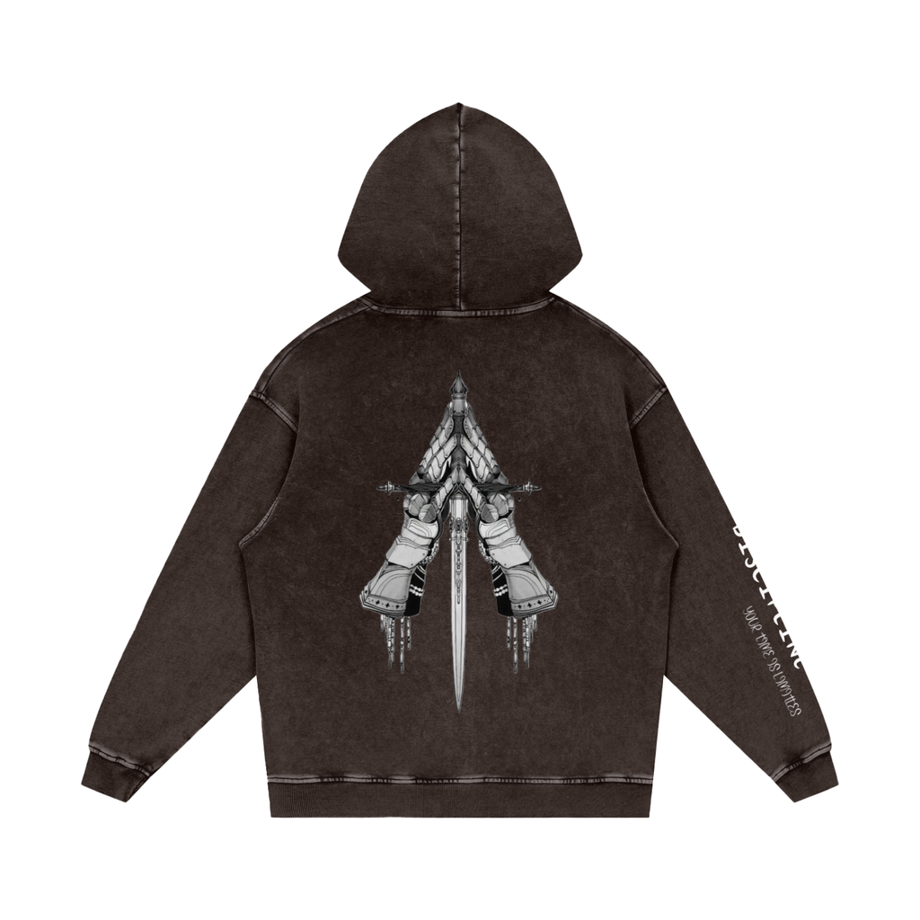 Snow Washed Loose Cotton Hoodie