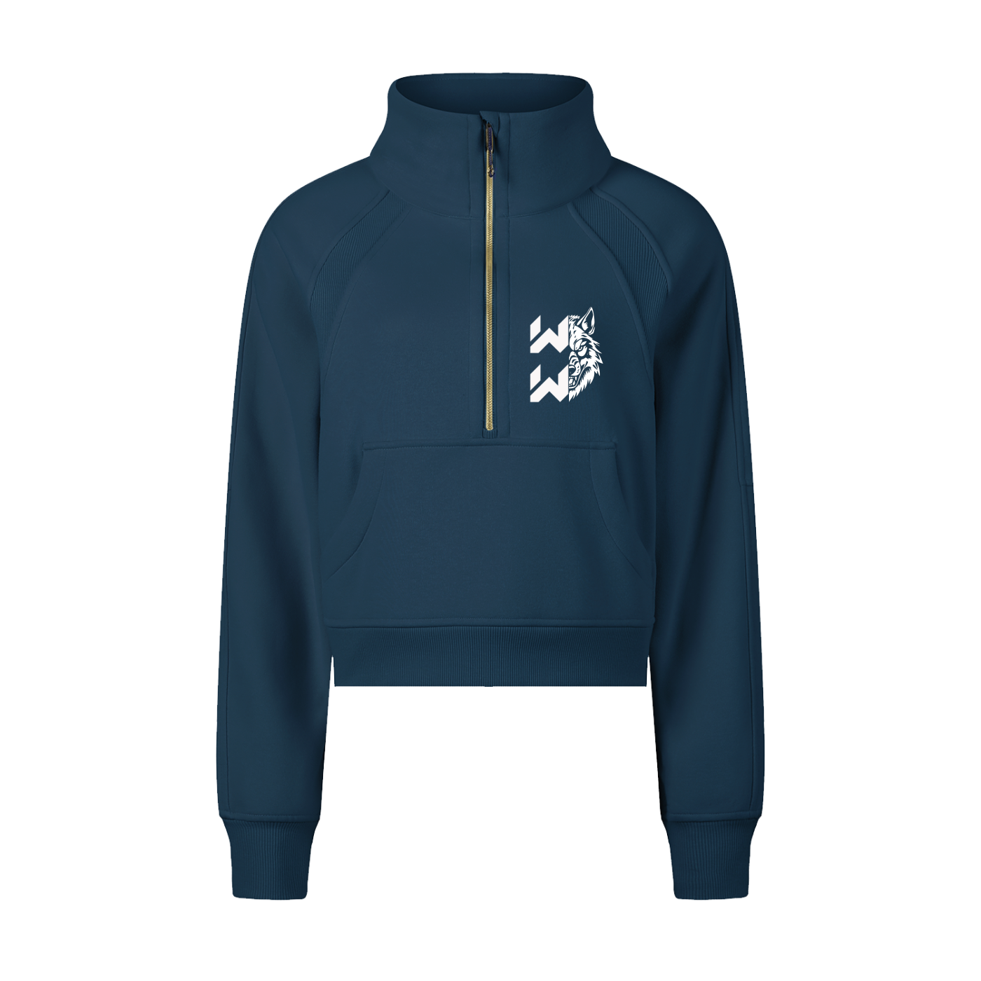 Cropped Half-Zip Sweatshirt
