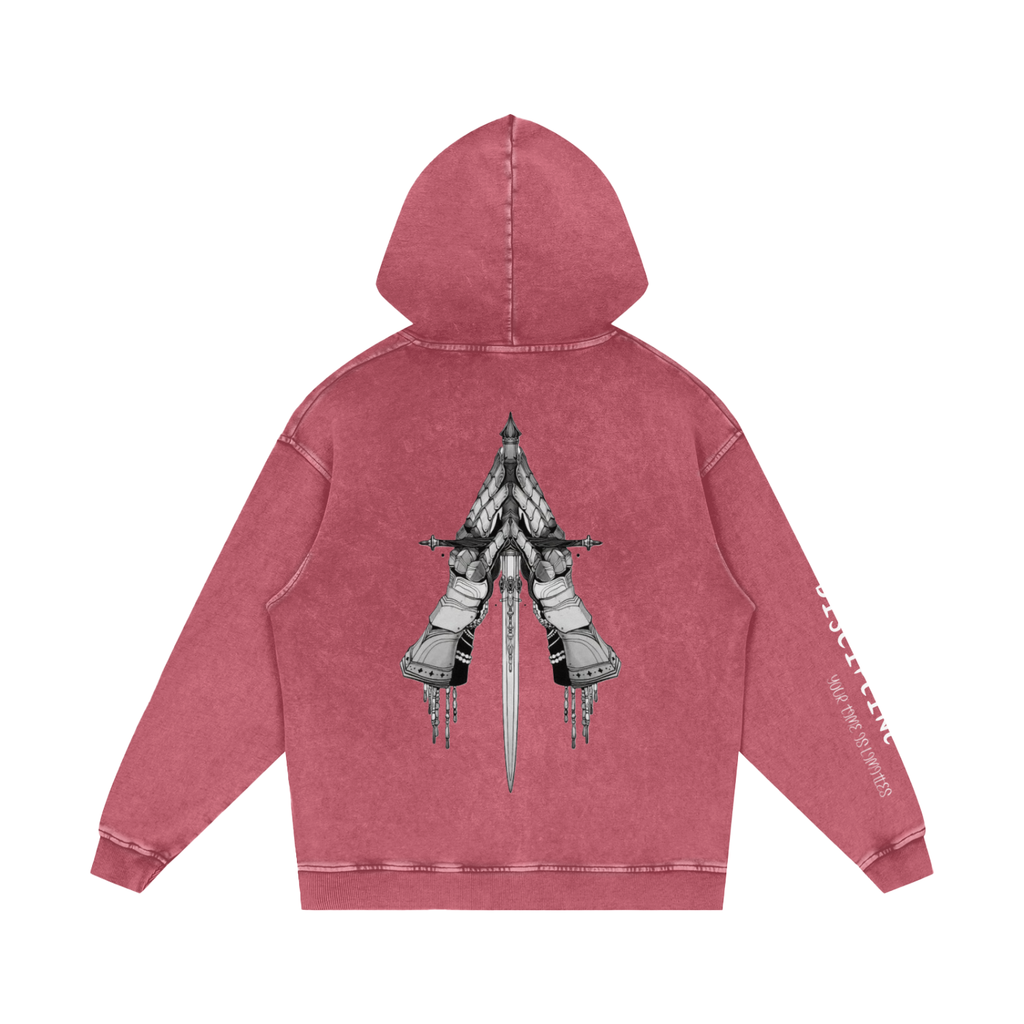 Snow Washed Loose Cotton Hoodie