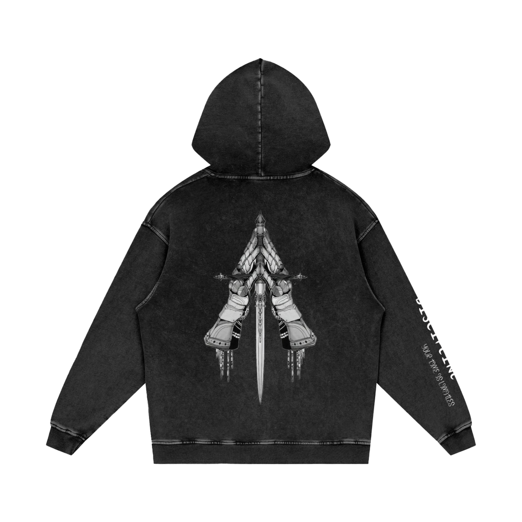 Snow Washed Loose Cotton Hoodie