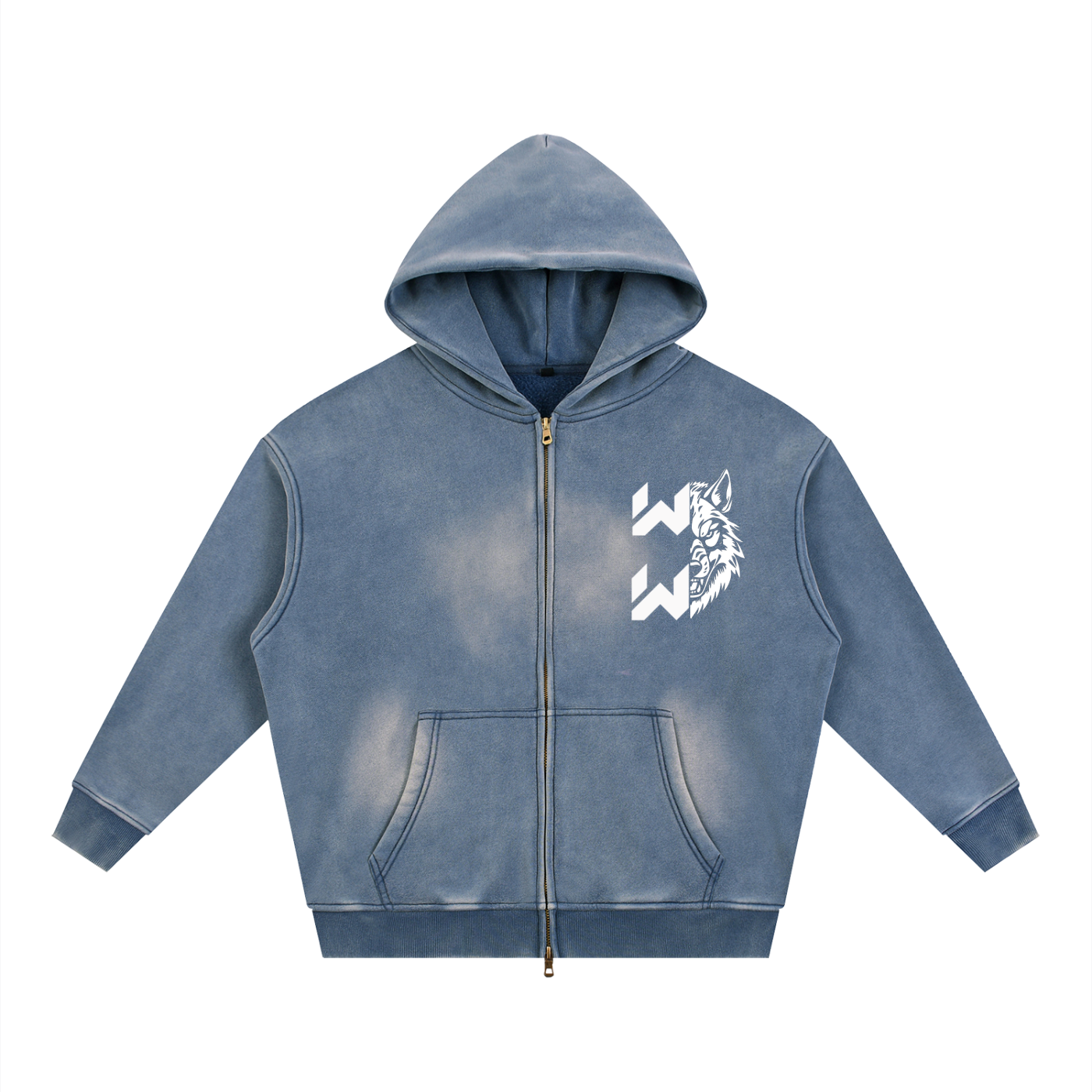 Sunfade Two-way Zipper Boxy Fleece Hoodie