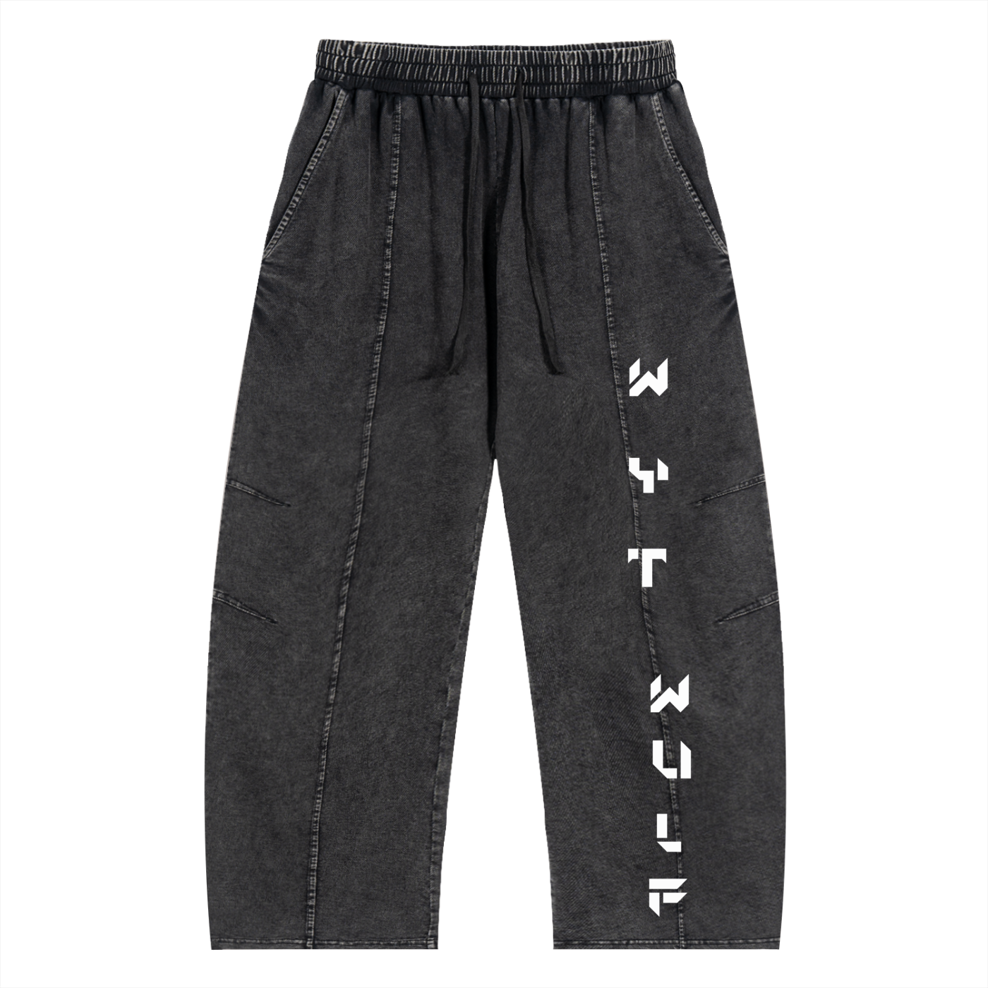 Snow Wash Drawstring Cotton Pants