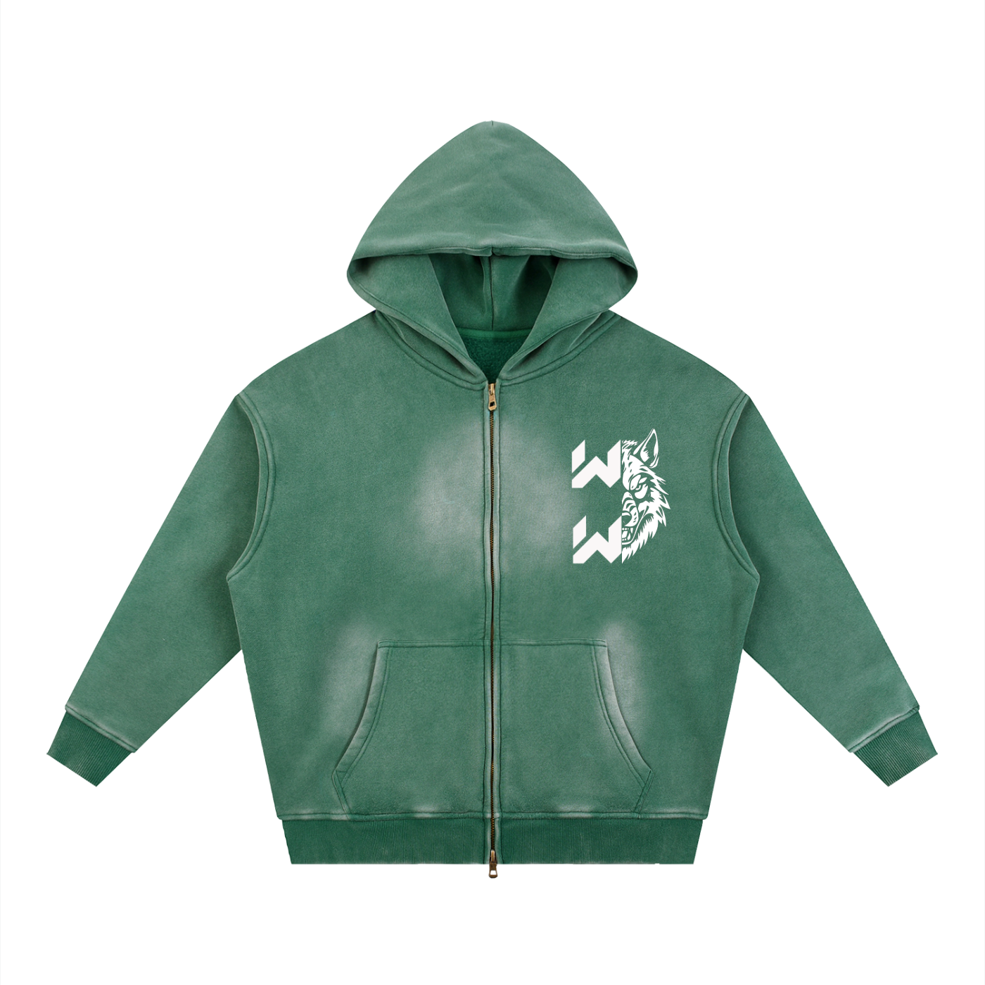 Sunfade Two-way Zipper Boxy Fleece Hoodie
